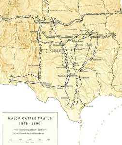 Original Texas Cattle Trails Map