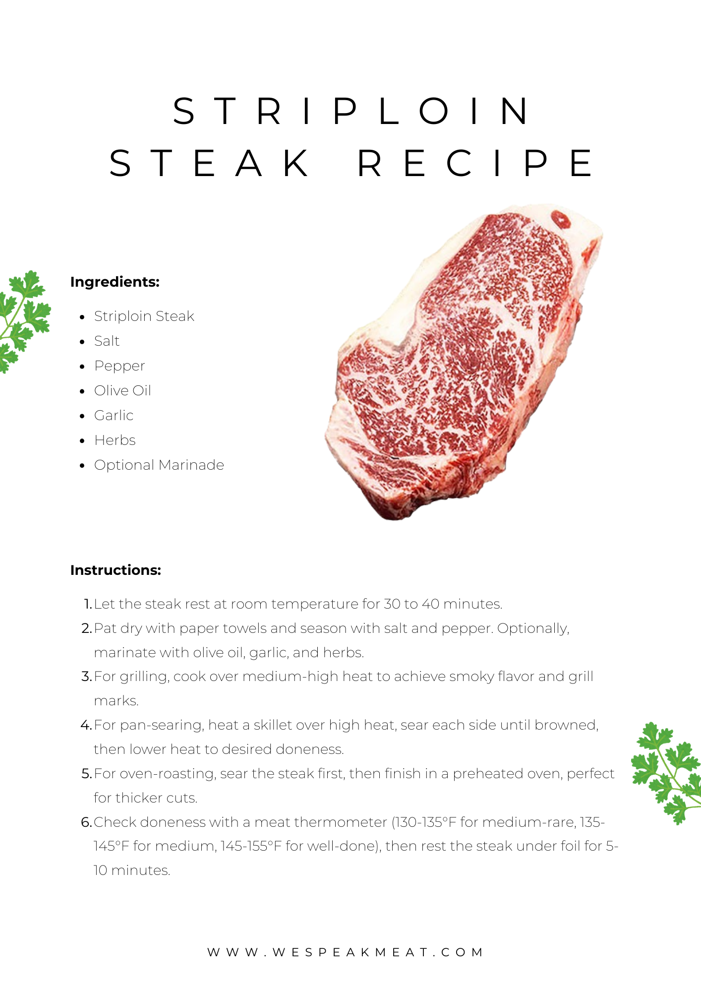 Easy 3 Step Guide: Striploin Steak Recipe Instructions with Ingredients List and Cooking Tips.